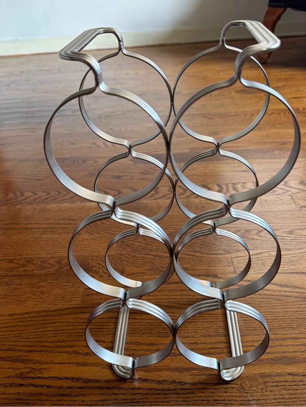 6-Bottle Stainless Finish Wine Rack - Countertop Bottle Organizer